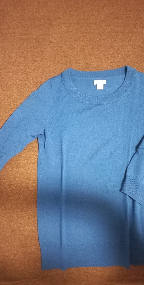 Jcrew crew neck sweater, royal blue, Size XXS, 3/4 sleeve